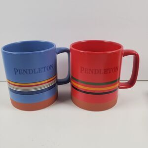 Pendleton Mugs National Park Collection Mountain Stripe Blue Multi Set of 2